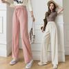 GMXIA Женские брюки Ice Silk, женские летние облегающие брюки с высокой талией, свободные прямые брюки длиной до пола, повседневные широкие брюки