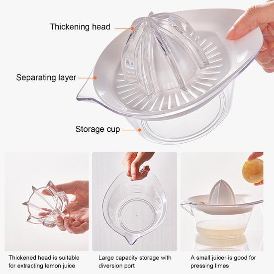 Соковыжималка для цитрусовых и лимонов, ручная соковыжималка с мерным стаканом и теркой, экономящая место на кухне