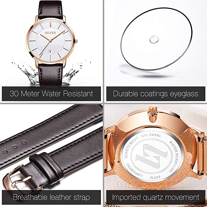 OLEVS Парные часы Парные часы Пара Популярные женские парные часы Набор наручных часов Сюрприз Подарок на годовщину свадьбы Подарок на годовщину пары Подарок на день