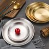 Обеденная тарелка из нержавеющей стали, поднос для пикника на природе, грязезащитная кухонная барная посуда, тарелка для фруктов, закусок, тортов, кухонные принадлежности