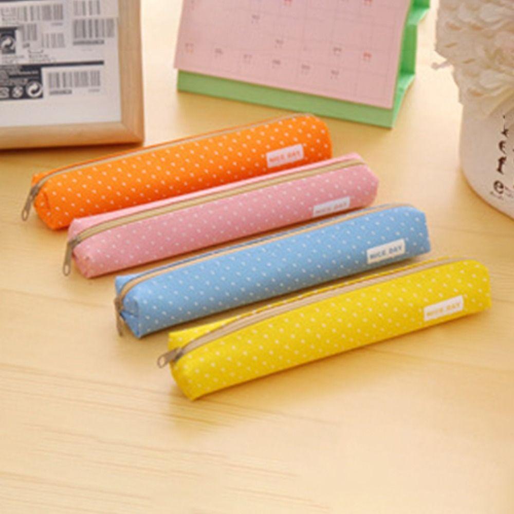 Long Strip Pencil Case Candy Color Stationery Pouch Lipstick Bag Pencil Bag Kids