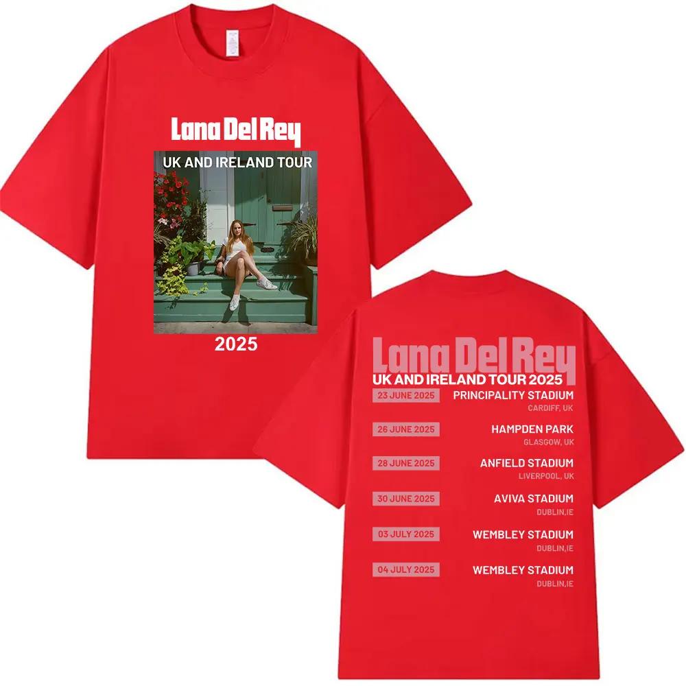 Singer Lana Del Rey UK and Ireland Tour New Album T-shirt Unisex Clothing Oversized T-Shirts Fashion Pop Music Short Sleeve Tees