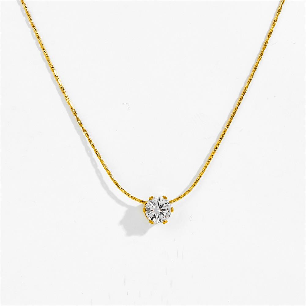 Titanium Steel Zirconia Necklace Waterproof Chain Necklace New Pendant Necklace  for Woman