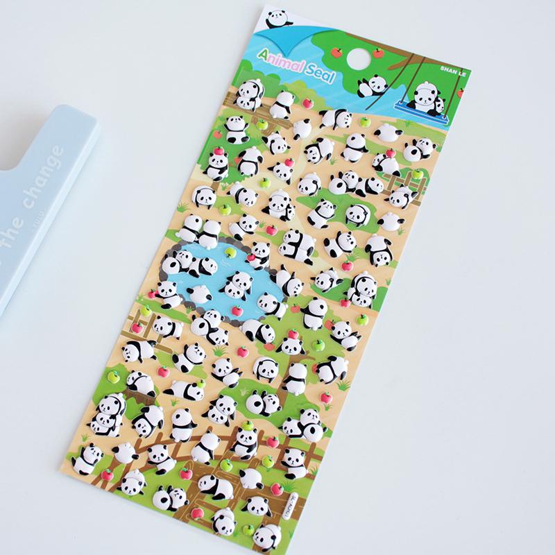 Милый мультфильм животных скрапбук журнал наклейка рельеф кавайный кот панда канцелярские наклейки DIY декор багаж канцелярские наклейки