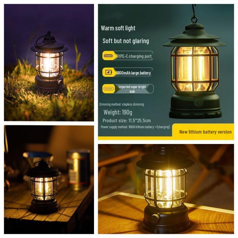 Retro LED Camping Lantern with Long Battery Life