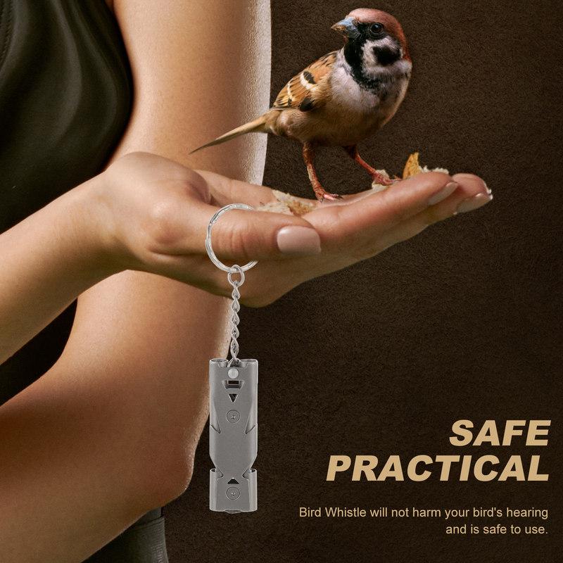 Stainless Steel Bird Whistle for Pigeon Training and Parakeet Loud Clear Safe Hearing Friendly Portable Hanging Design