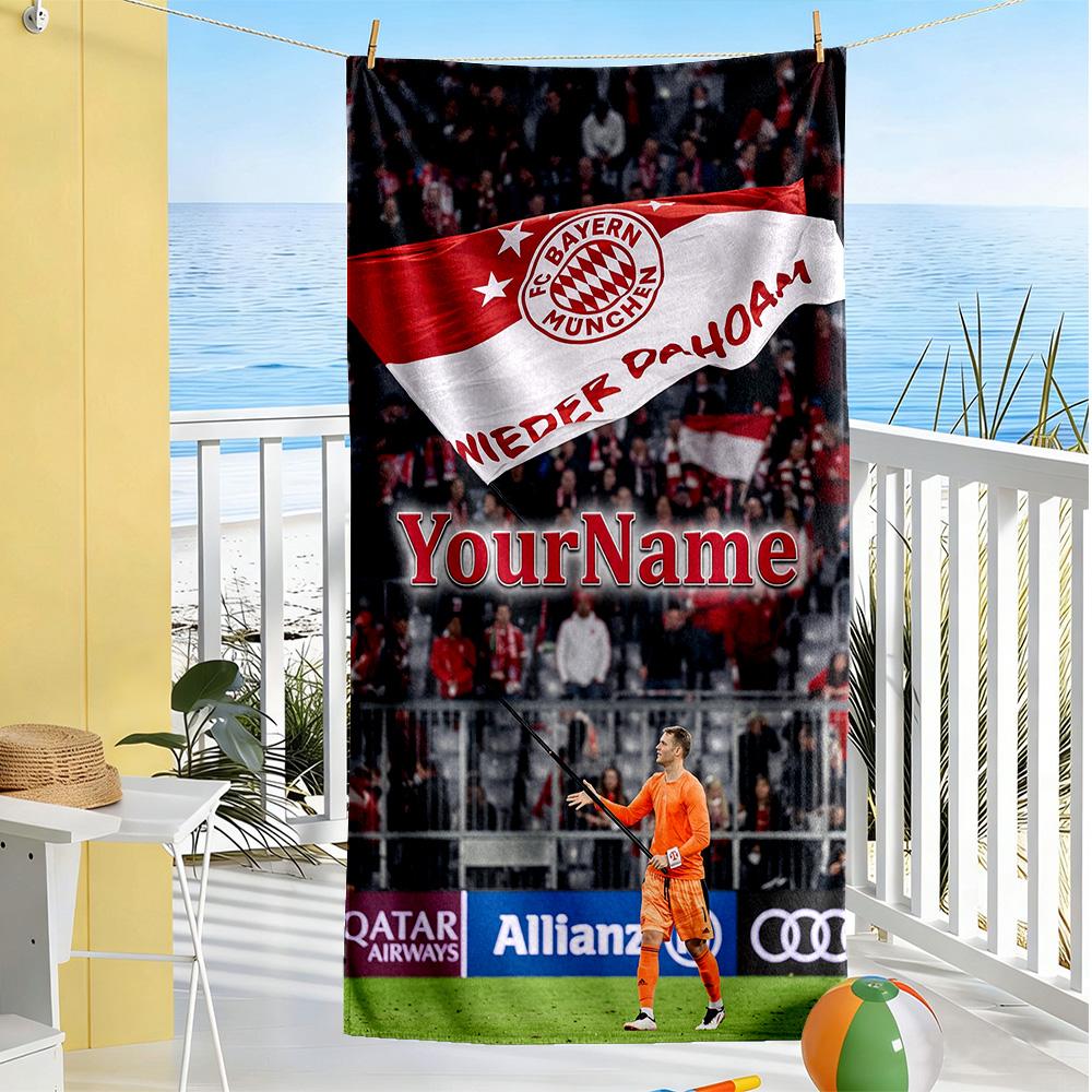 Bayern Munich Personalized Name Beach Towel Super Soft & Absorbent