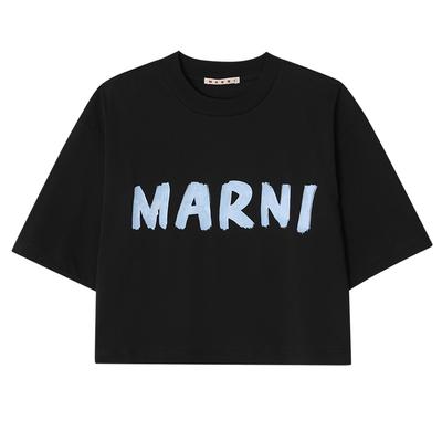 Marni Thje0333p0 UScS11 L2n99 Логотип Женская S Короткий рукав Футболка