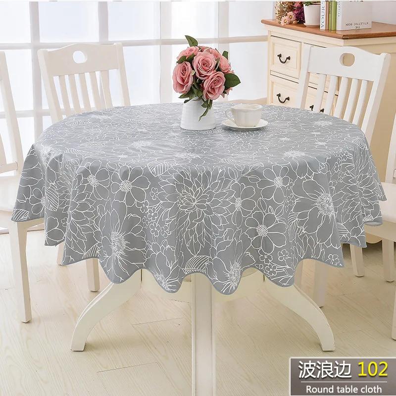 Waterproof Tablecloth Round Table Cloth PVC Nappe Table Cover Party Wedding Table Cloth for Home Kitchen Tablecloth