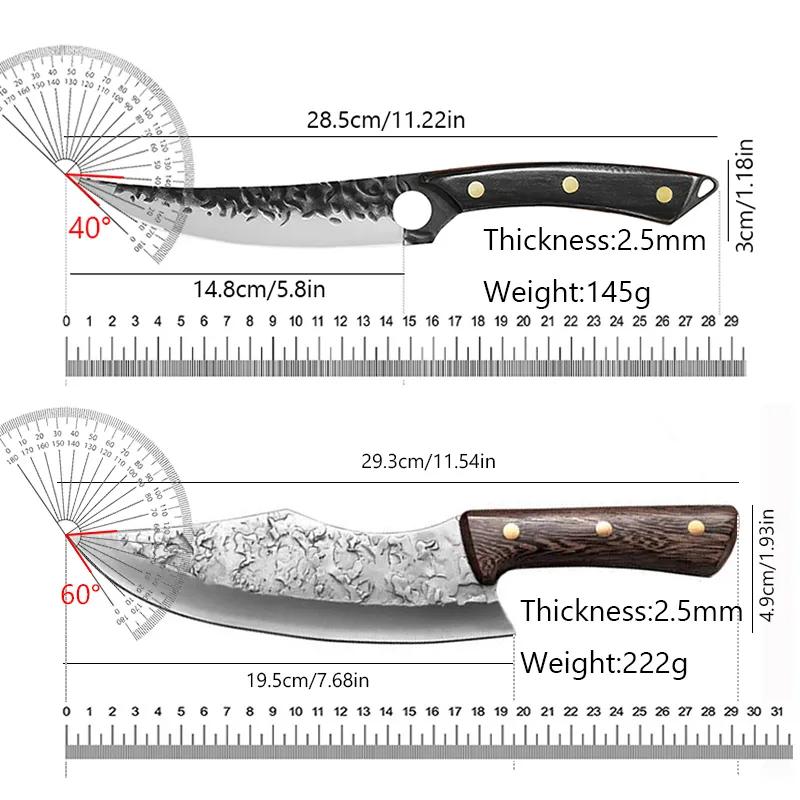 Нож для кованого мяса Кухонные ножи Нож мясника Нож шеф-повара для нарезки костей Нож для барбекю на открытом воздухе Резак для рыбалки