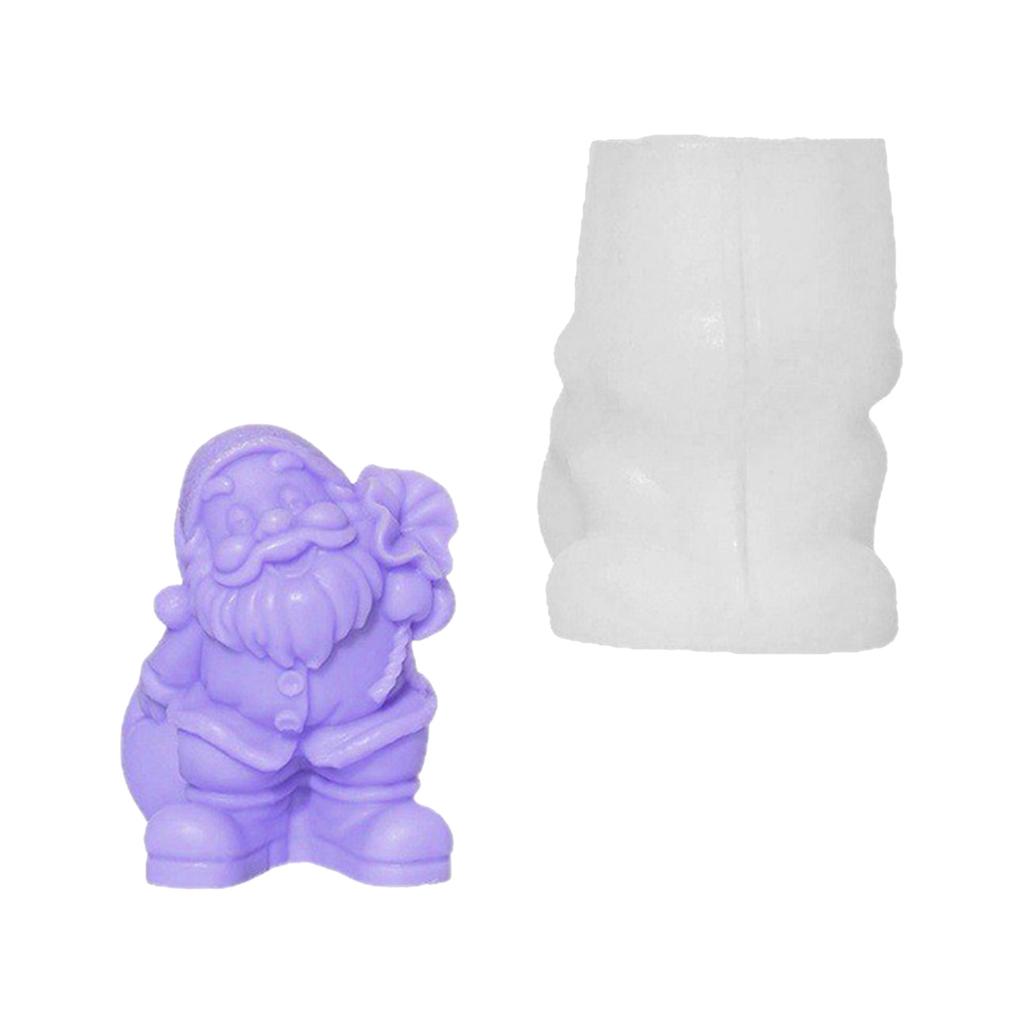 Santa Claus Candle Mould Christmas Silicone Molds Ornament Molds Castings Molds Handmade Plasters Molds Craft Supplies