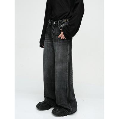 Мужская одежда, новый продукт, американские уличные хулиганы, красивый вид, мытье пола, прямые свободные джинсы