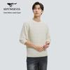 SEPTWOLVES Men's Textured Crew Neck Long Sleeve Knit Sweater