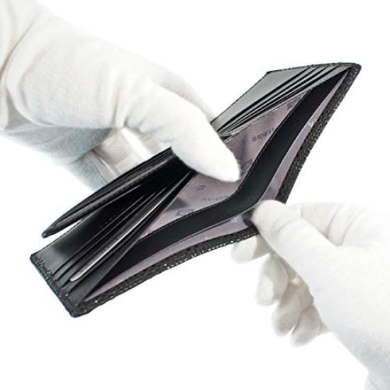 Отделение для купюр Inden без монет, черный фон x мелкий черный клетчатый узор [Indenya] складной кошелек, F, кошелек, замша, лак, 2009-01-167