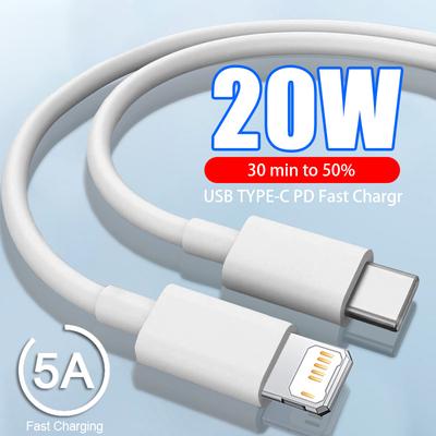 Кабель USB C для iPhone 11, 12, 13, 14 Pro X XR, 20 Вт, кабель быстрой зарядки для iPhone 8, 7, iPad PD, зарядное устройство, USB-провод типа C, шнур для передачи данных IOS
