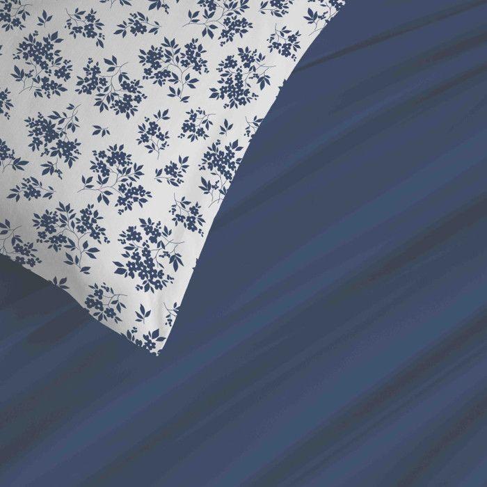 Pack complet housse de couette réversible "Vanessa" 6 pièces pour lit 180 x 200 "King Size" Eloise Bleu