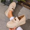 Fashion Woman Sneakers Spring Autumn Thick Heeled Shoes Woman Retro Style Round Toe Sneakers Woman Slip On Platform Handmade Loafers