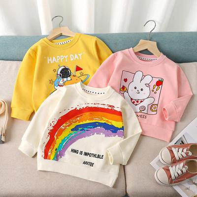 Children Autumn Long Sleeve O Neck Cartoon Printed T Shirt Tops for Unisex
