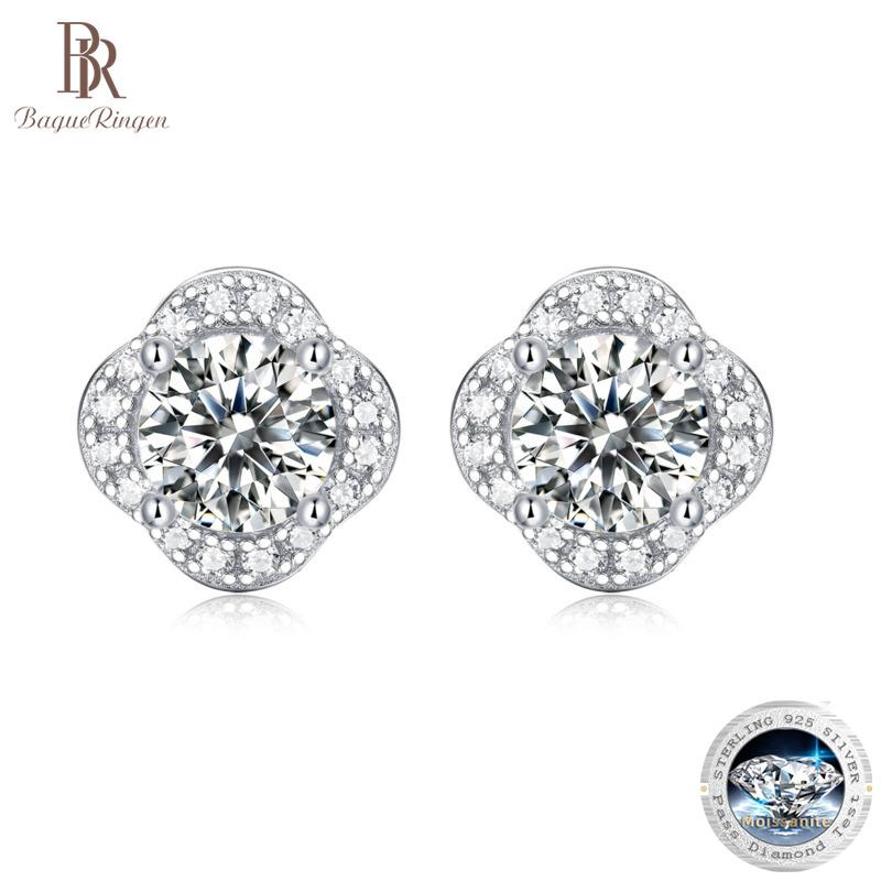 Bague Ringen Серьги New Age с инкрустацией серебром S925 0,5 карата, модные трендовые цветочные серьги