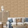 Polynesian Geometric Pattern Wallpaper Gold and Brown 50x1000