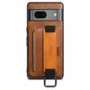 SUTENI H13 Кожаный чехол из ПК+ТПУ для Google Pixel 7a, Подставка, Держатель для карт, Задняя крышка телефона с ремешком для руки