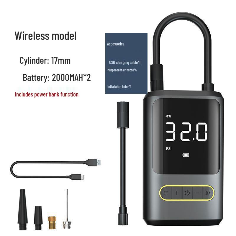 Беспроводной мини портативный автомобильный насос для накачивания шин