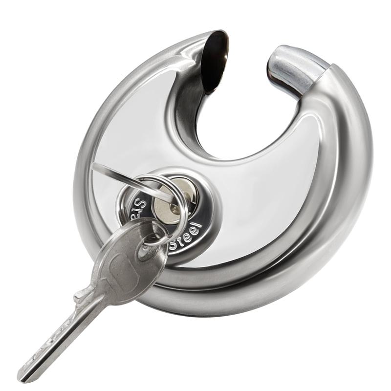 2Pcs 70mm Great Discus Lock Lightweight Round Reble Padlock Anti Theft Heavy Duty Trailer Caravan Round Disc Lock Door Locks
