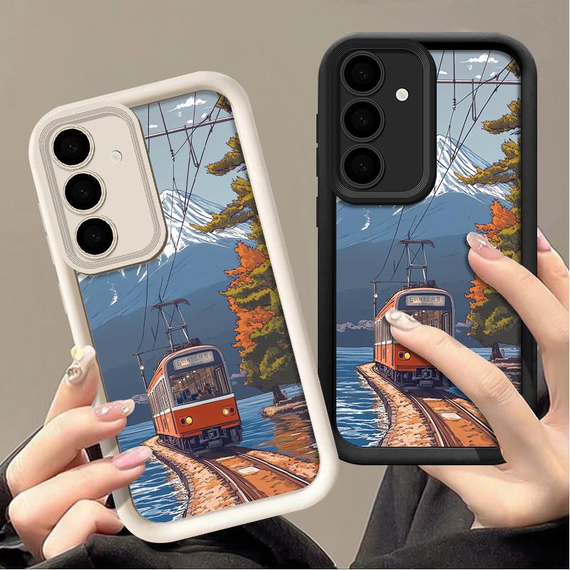 Mountain Pattern TPU Soft Phone Case For Samsung Galaxy S25 S24 FE S23 Ultra S22 S21 A16 A55 A54 A35 A34 A52 A15 A14 Shockproof Matte Silicone Cover