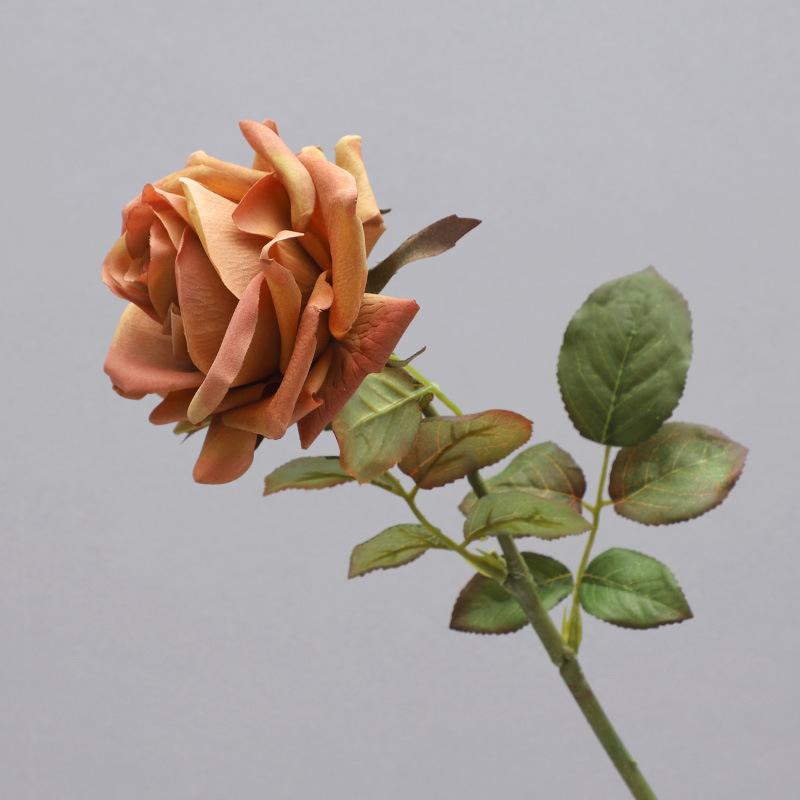 Retro autumn color feel moisturizing rose simulated flower home living room decoration fake flower ornament flower