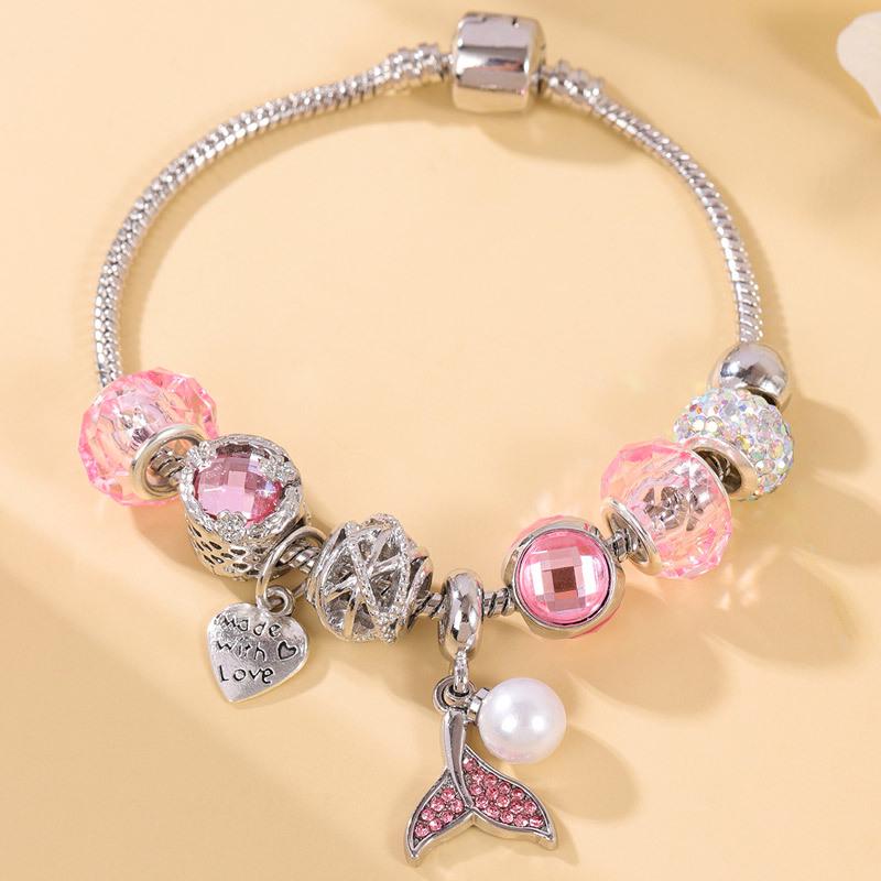 Модный металлический кулон «Рыбий хвост» с блестящим бриллиантом - Универсальный женский браслет