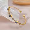 Evil Eye Bracelet for Woman Evil Eye Bangles for Women Anti Tarnish Stylish Stainless Steel Gold Bracelet for Girls Hand Kada