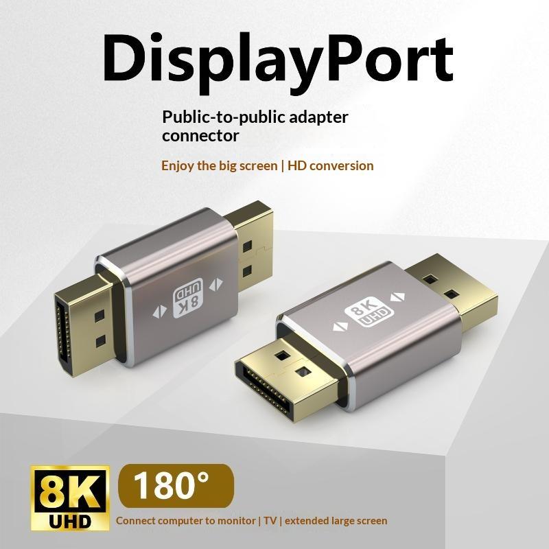 Угловой DP 1.4 Адаптер DisplayPort Папа-Мама 90-градусный Разъем для Подключения Домашнего Офисного ПК Ноутбука Монитора