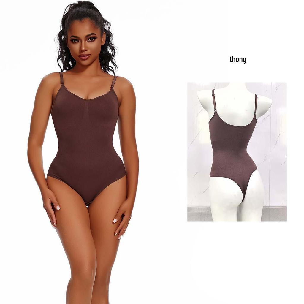 Women's Cross-Border Body Shaping One-Piece: Abdomen-Tightening, Open Crotch, Hip-Lifting, Sling Corset Briefs
