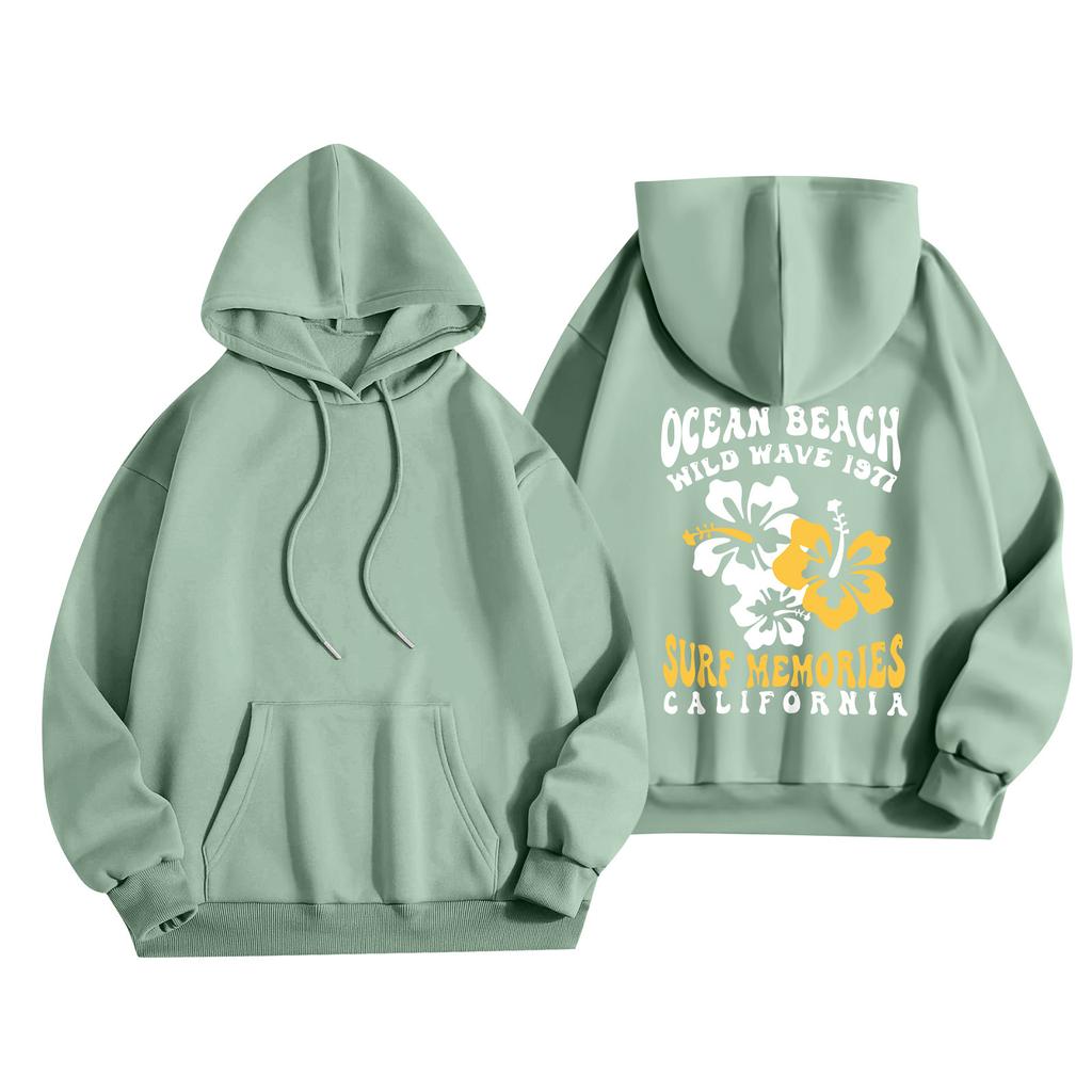 Women's Fashion Women's Lightweight Long Sleeve Pullover With Pockets Preppy Graphic Hoodie