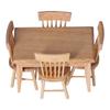 Dollhouse Furniture 1 Table 4 Chairs Wooden 1:12 Miniature Furniture for Children Toys Decoration
