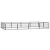 VidaXL Dog Playpen 12 Panels Black 100x50cm Powder-Coated Steel 3115968