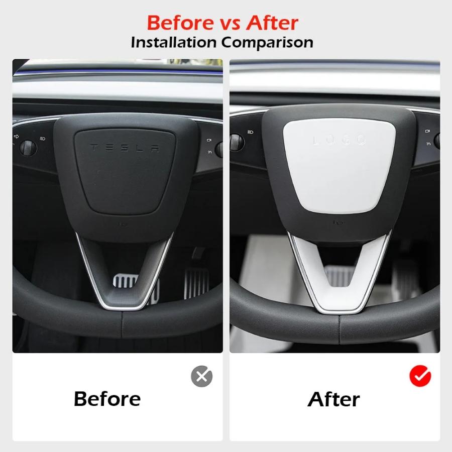 For Tesla Model Y Juniper 2025 2026 Steering Wheel Cover Model 3 Highland Matte White Steering Wheel Trim Kit Protector Accessor