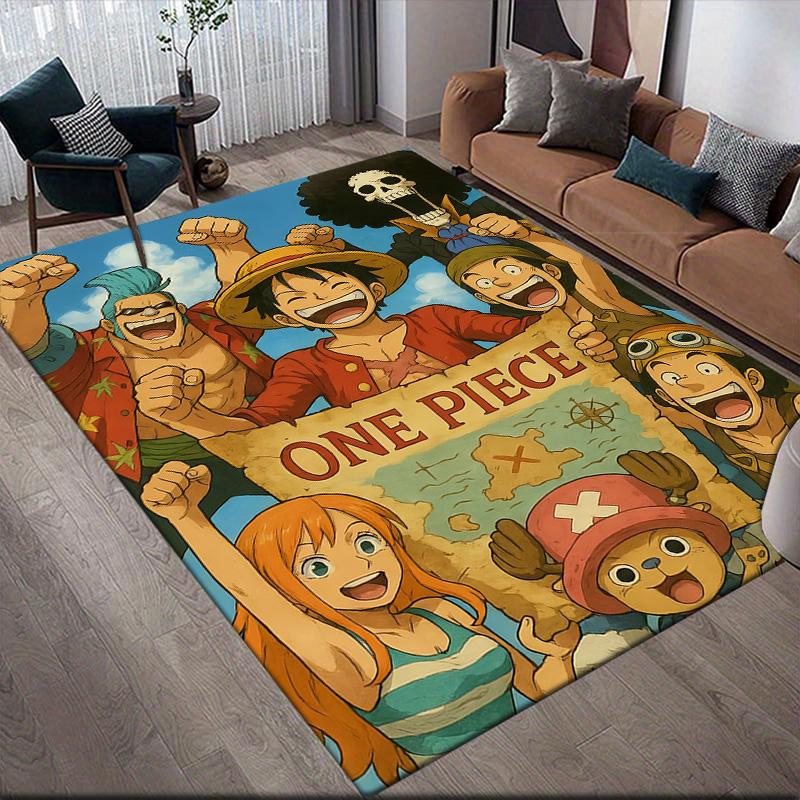 One Piece Collage Anti-Slip Floor Mat, Rectangular Carpet for Living Room, Bedroom & Game Zone, Home Decor