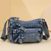 Сумка из денима, женская сумка среднего возраста, сумка через плечо, большая вместимость, сумка через плечо
