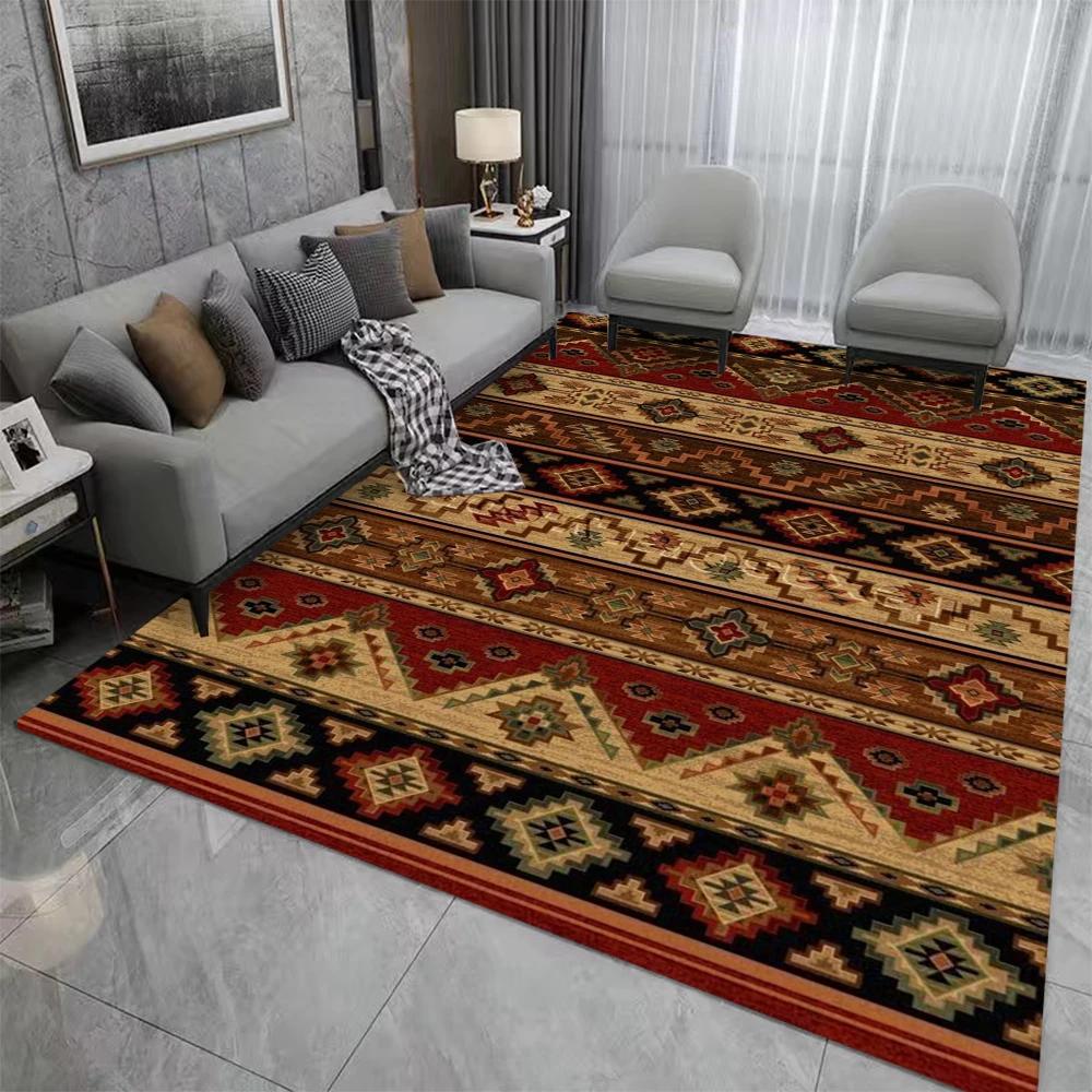 Retro Boho Persia Style Carpet Living Room Bedroom Balcony Sofa Table Door Entrance Rug Non-slip Machine Washable Home Decor Mat