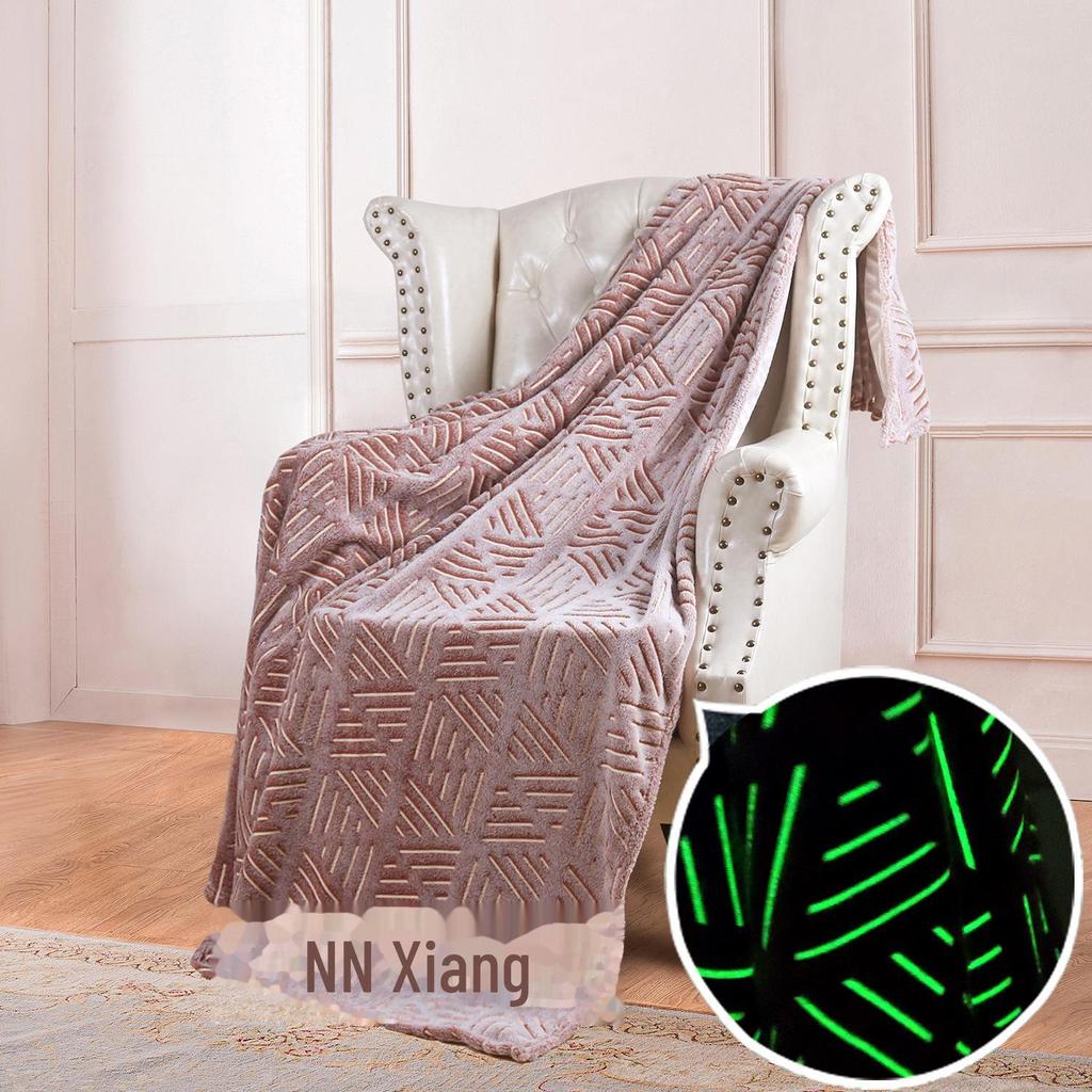 Двухстороннее фланелевое одеяло с флуоресцентным принтом для лета и использования при кондиционере, детское одеяло