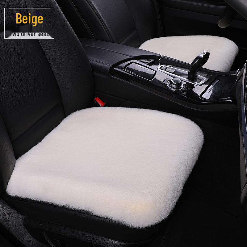 Комплект плюшевых зимних подушек для автомобильных сидений: Нескользящий, утолщенный мех кролика, универсальная посадка
