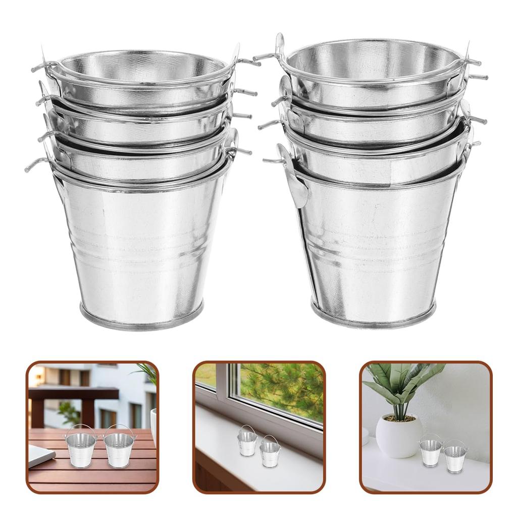 NUOLUX Мини Мини Жестяная Банка 8 Маленькое Мусорное Ведро Мини Растение Мини Цветок Маленький х х Ведро, Ведро, Ведро, Штук, Ведро, Металл, Банка, Бонсай, Горшок, Ведро, Ведро,