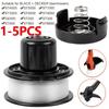 1-5pcs Spool and Cap Combo 20ft String Trimmer Line Replacement Spools with Trimmer Line Cap and Spring Trimmer Spool for Decker