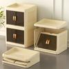 Foldable Cosmetics Storage Boxes Double Door Acrylic Skincare Organizer Case Household Multi Layer Stationery Organize Shelves