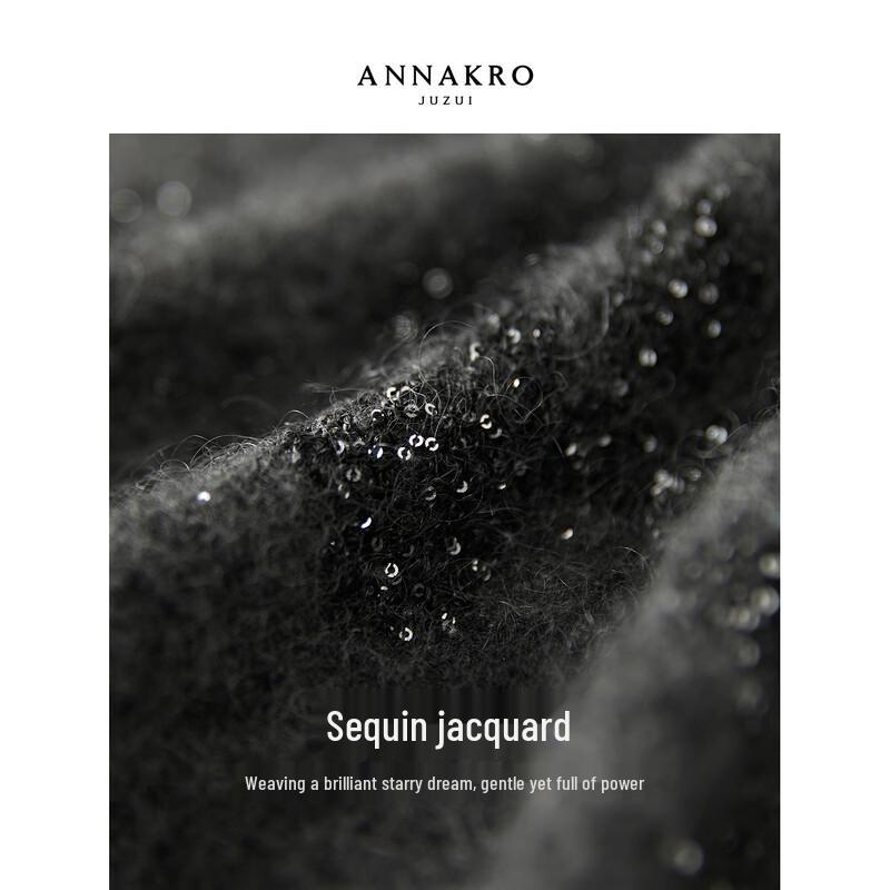 JUZI Annakou 'Звезды' Женский свитер из мохеровой шерсти с пайетками