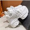 Fashion 2024 Autumn Leather Thick Sole Casual Shoes 10CM Breathable Mesh Walking Shoes Woman Zapatos Mujer High Platform Women Sneakers