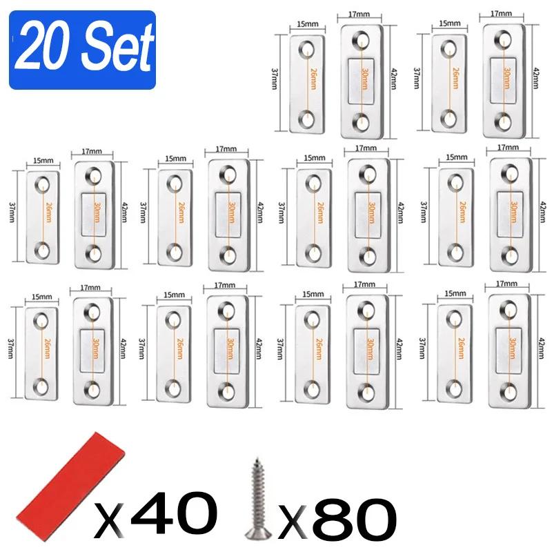 Ultra Thin Cabinet Magnetic Catch Adhesive Drawer Magnet Catch for Kitchen Closet Door Closing Magnetic Door Catch Closer