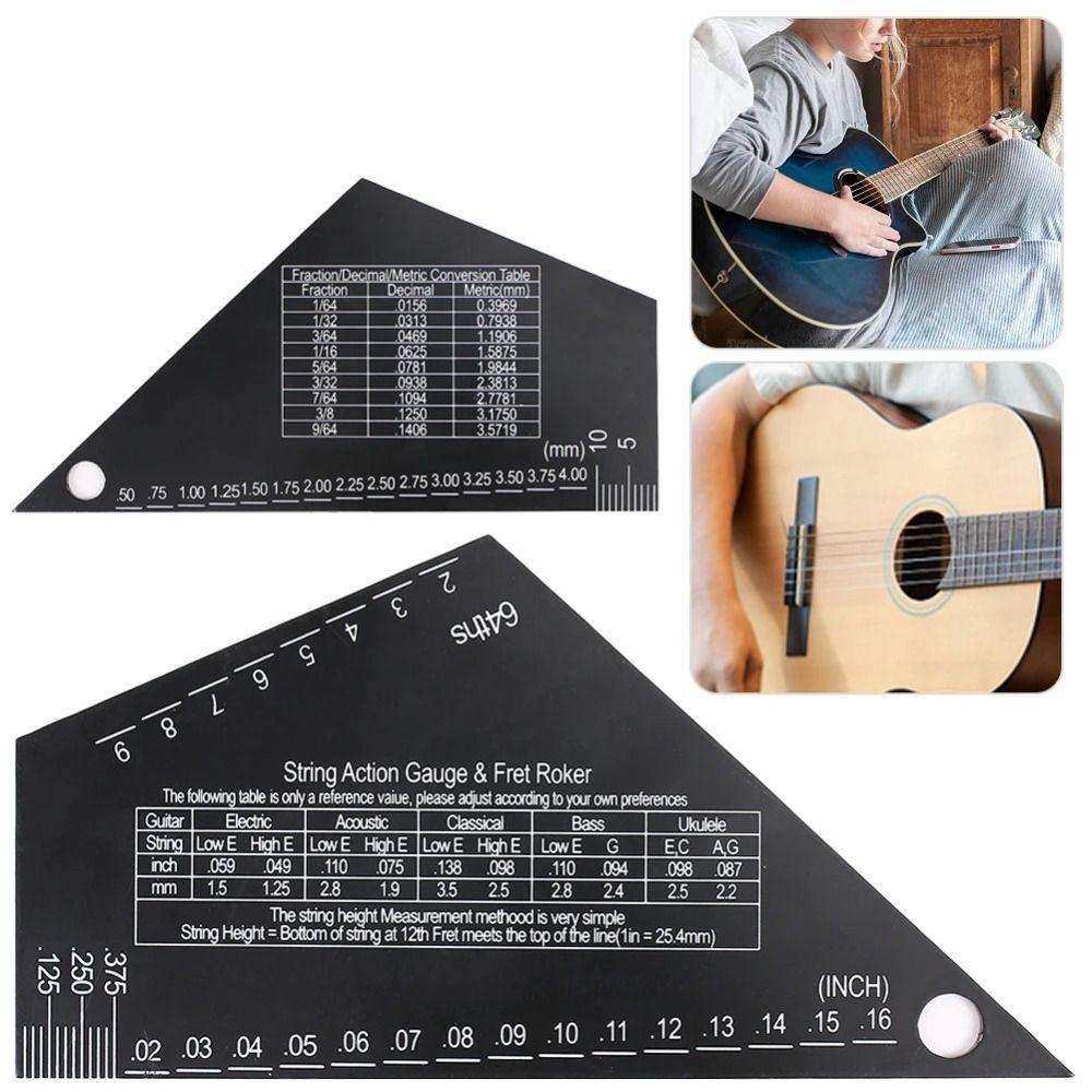 Guitar Leveling Guitar String Height Ruler Precise Etched Buzzing Fret Catcher Electric Guitar