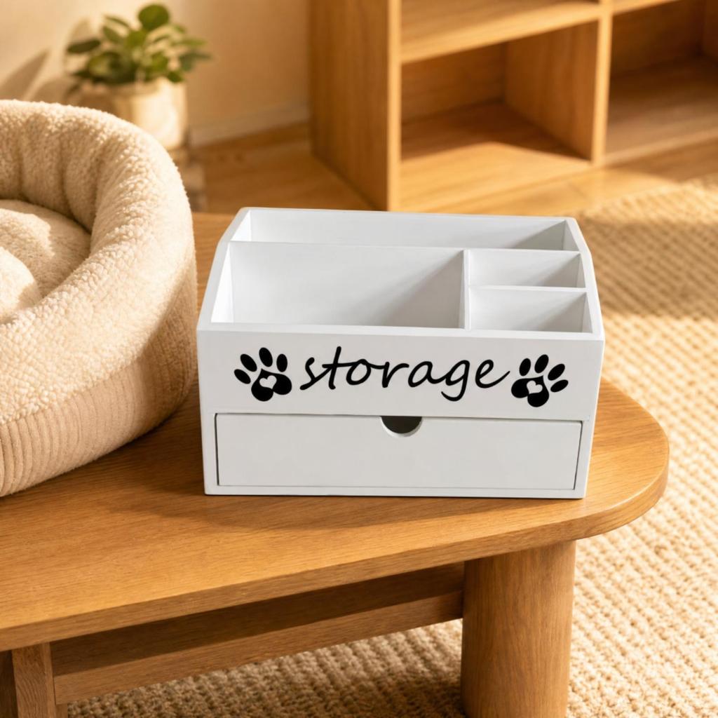 Solid-Wood Pet Storage Box Versatile for Living Room, Dog Owners